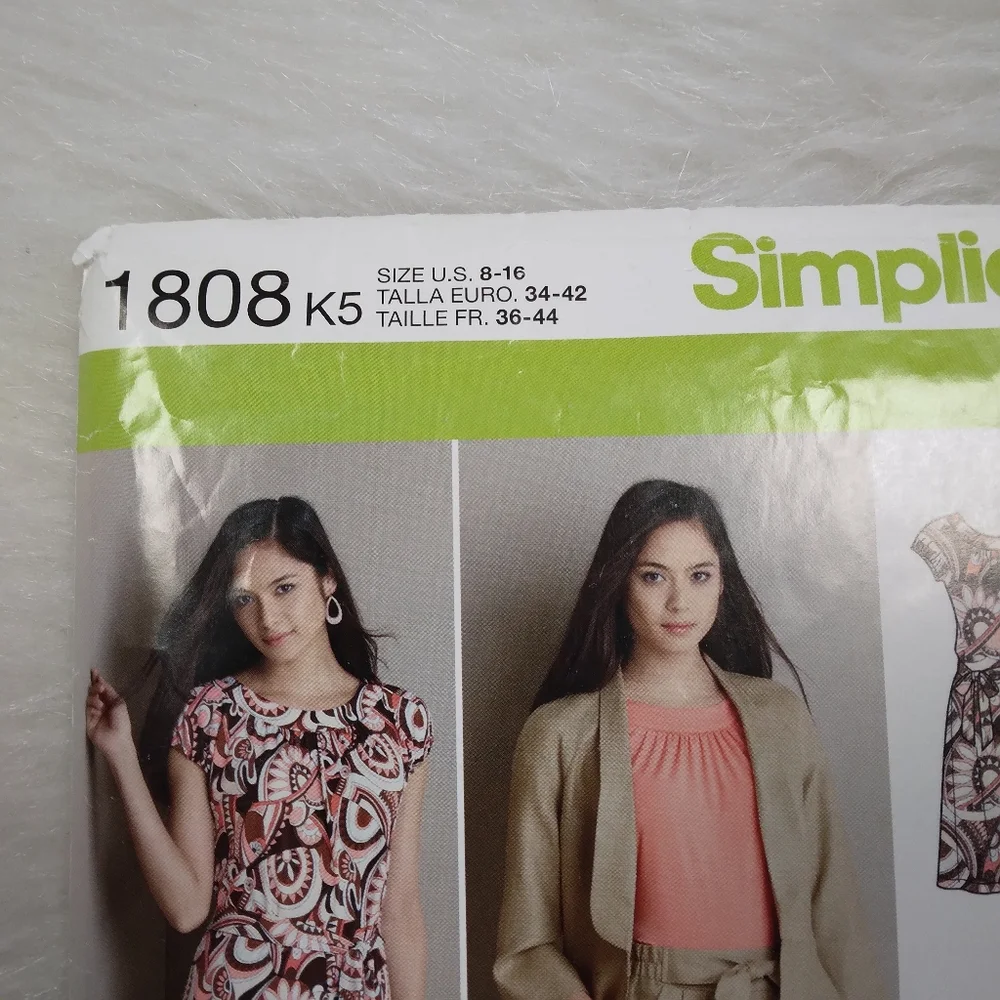 SIMPLICITY 1808 Sz 8-16 Misses Pants Shorts Jacket Dress Top From Threads Magazi